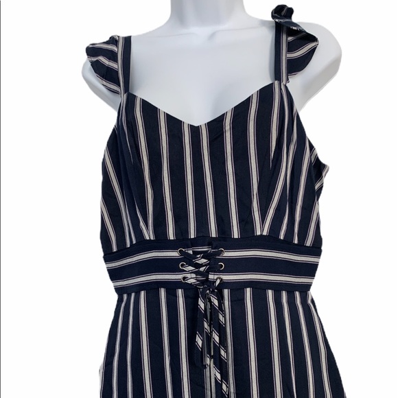 Parker Multi Stripe Navy Blue white Romper - Picture 6 of 12